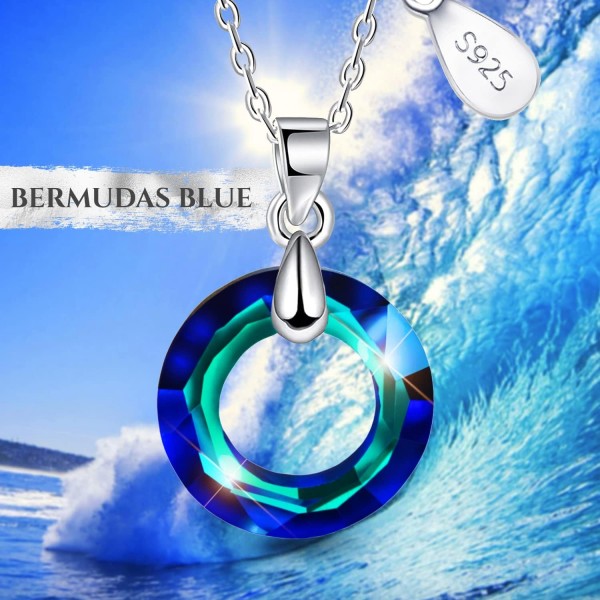 오스트리아 크리스탈 펜던트 색상의 실버 여성 목걸이, Collar de plata con colgante cristal austriaco, Sterling Silver, 해당 없음