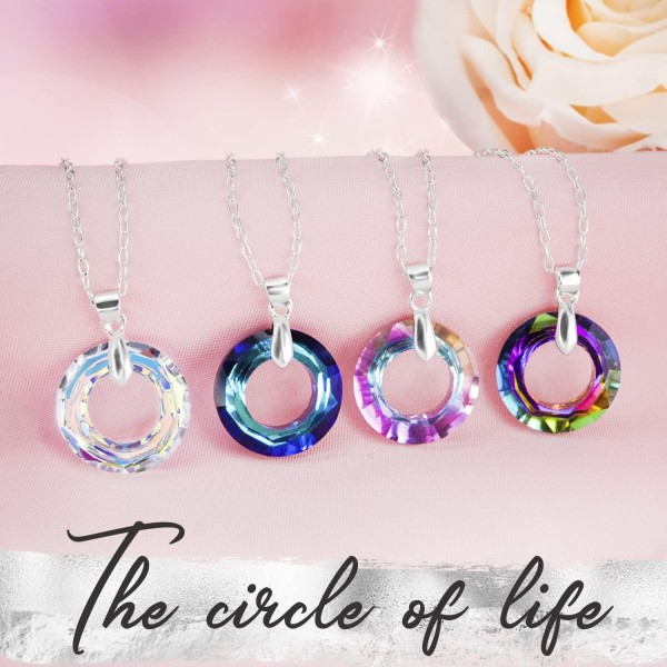 오스트리아 크리스탈 펜던트 색상의 실버 여성 목걸이, Collar de plata con colgante cristal austriaco, Sterling Silver, 해당 없음