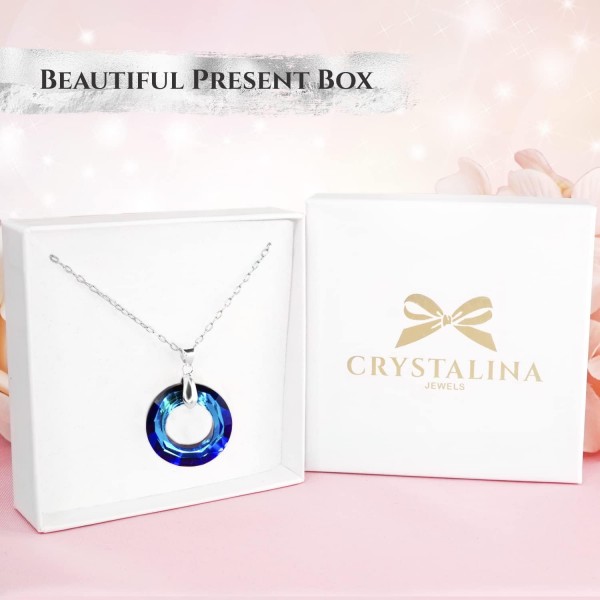 오스트리아 크리스탈 펜던트 색상의 실버 여성 목걸이, Collar de plata con colgante cristal austriaco, Sterling Silver, 해당 없음