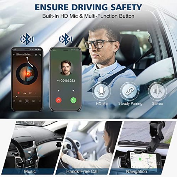 ELECTRIC GIANT Bluetooth 수신기 Bluetooth 5.0 무선 수신기 휴대용 Bluetooth 어댑터 차량용 스피커 시스템 및 스테레오 3.5m AUX 001을 갖춘 휴대폰용 오디오 장치