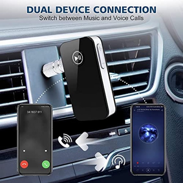 ELECTRIC GIANT Bluetooth 수신기 Bluetooth 5.0 무선 수신기 휴대용 Bluetooth 어댑터 차량용 스피커 시스템 및 스테레오 3.5m AUX 001을 갖춘 휴대폰용 오디오 장치