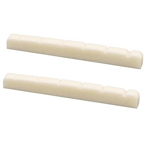 Musiclily 42mm 뼈 슬롯 일렉트릭 기타 너트 플랫 바닥 6현 펜더 Strat Tele, 42x3.5x4.5mm(2개)
