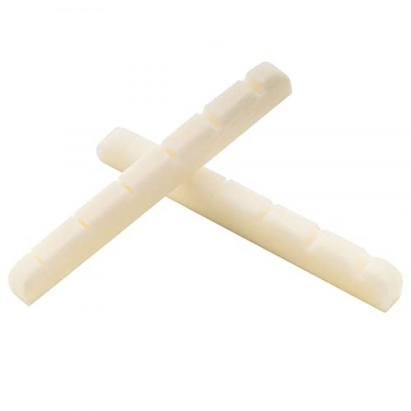 Musiclily 42mm 뼈 슬롯 일렉트릭 기타 너트 플랫 바닥 6현 펜더 Strat Tele, 42x3.5x4.5mm(2개)