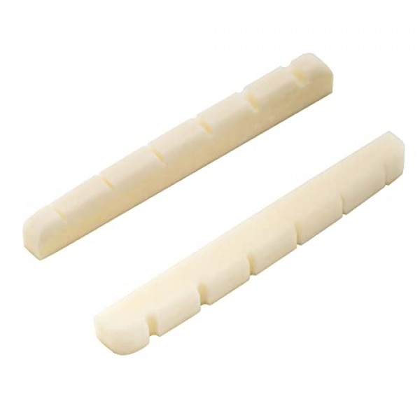 Musiclily 42mm 뼈 슬롯 일렉트릭 기타 너트 플랫 바닥 6현 펜더 Strat Tele, 42x3.5x4.5mm(2개)