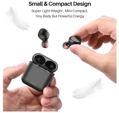 TOZO T6 True Wireless 이어버드 Bluetooth-Kopfhörer 터치 컨트롤 무선 충전 케이스 IPX8 wasserdichte Stereo-Ohrhörer In-Ear-Headset Premium Deep Bass Schwarz Black