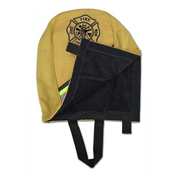 Lightning X 제품 Lightning X 소방관의 SCBA 에어팩 인공호흡기 소방관 마스크 안면 보호대, 최초 대응자용 양털 안감 - 립스톱 투표율 황갈색