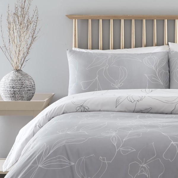 Drift Home - Kierra - 친환경 이불 커버 세트 - 그레이 킹 사이즈