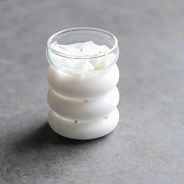 Ework4U 2 Pcs 유리 빨대 14oz 유리 세트, 칵테일 잔, 아이스 커피 잔, 맥주 잔, 물, 소다, 차, 선물에 이상적-청소 브러쉬 포함