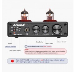 Aiyima t6pro qcc3008 블루투스 5.0 튜브 프리 앰프 hifi 헤드폰 앰프, PC-USB 24bit/192 khz dac aptx, 가정용 오디오 디코더 프리 앰프