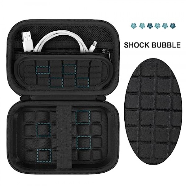 KODAK Printomatic 휴대용 디지털 즉석 인쇄 카메라용 하드 여행용 케이스, USB 케이블 인화지용 메쉬 포켓이 있는 보호 파우치 커버 휴대용 가방, 검정색