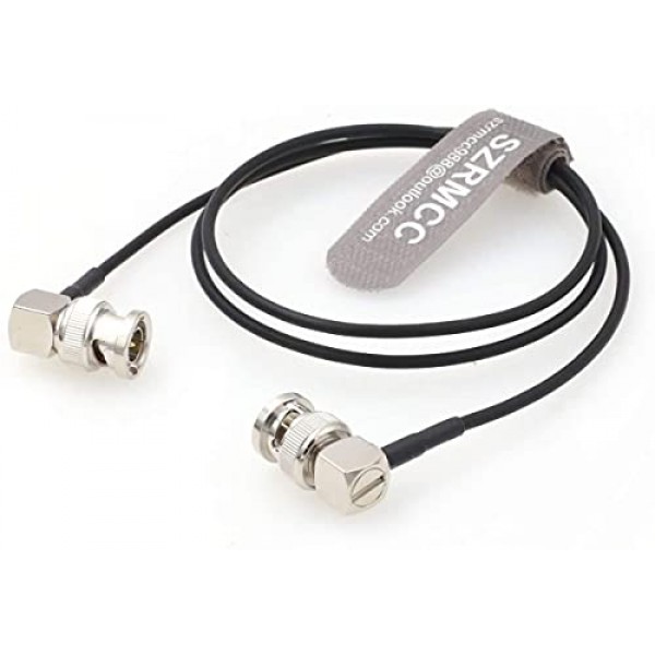 SZRMCC BNC RG174 직각 BNC에서 직각 75ohm HD SDI 3G Blackmagic ARRI Red 카메라 모니터 라디오용 유연한 소프트 동축 케이블(40cm)