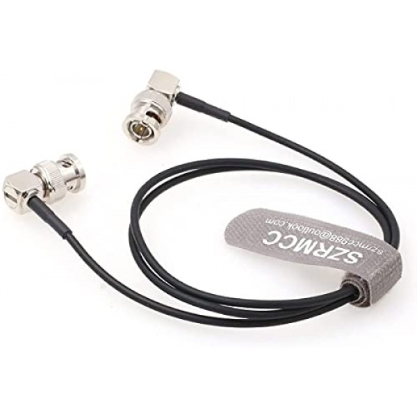 SZRMCC BNC RG174 직각 BNC에서 직각 75ohm HD SDI 3G Blackmagic ARRI Red 카메라 모니터 라디오용 유연한 소프트 동축 케이블(40cm)