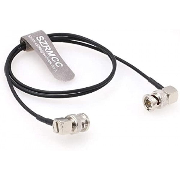 SZRMCC BNC RG174 직각 BNC에서 직각 75ohm HD SDI 3G Blackmagic ARRI Red 카메라 모니터 라디오용 유연한 소프트 동축 케이블(40cm)