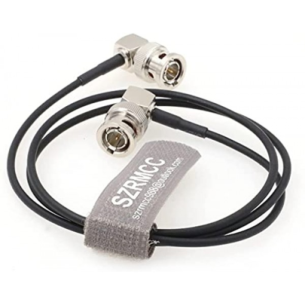 SZRMCC BNC RG174 직각 BNC에서 직각 75ohm HD SDI 3G Blackmagic ARRI Red 카메라 모니터 라디오용 유연한 소프트 동축 케이블(40cm)