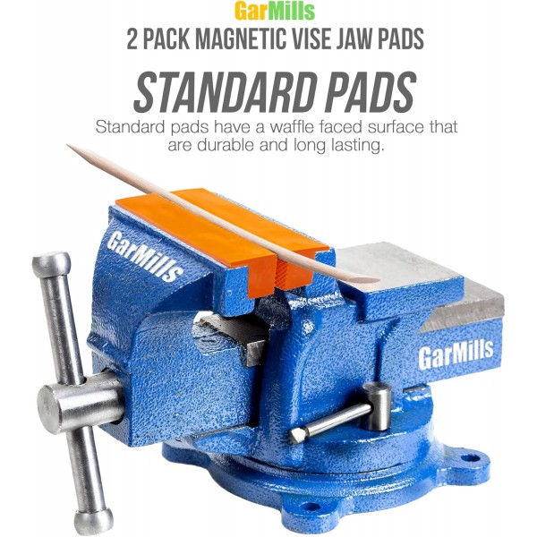 GarMills Vice Soft Jaws Protectors Covers Pads Magnetic 2 Pack 1 Multi-Grooved and I Standard Set 113mm(4.5)