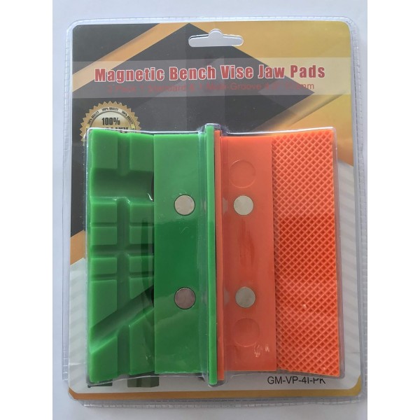 GarMills Vice Soft Jaws Protectors Covers Pads Magnetic 2 Pack 1 Multi-Grooved and I Standard Set 113mm(4.5)