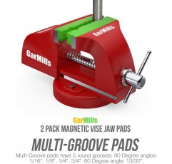 GarMills Vice Soft Jaws Protectors Covers Pads Magnetic 2 Pack 1 Multi-Grooved and I Standard Set 113mm(4.5)