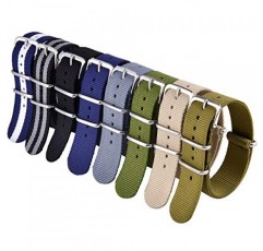 Ritche 군용 탄도 나일론 스트랩 8 팩 18mm 20mm 22mm 시계 밴드 나일론 교체 시계 스트랩 남성용 여성용, 발렌타인 데이 선물