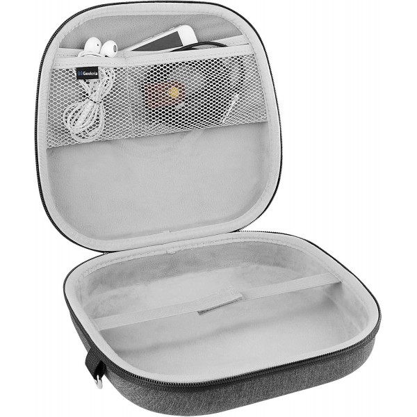 AirPod Max 이어폰 케이스와 호환되는 Geekria Shield 이어폰 케이스 스마트 케이스 및 액세서리 보관을 위한 공간이 있는 교체용 하드 쉘 여행용 휴대용 케이스(다크 그레이