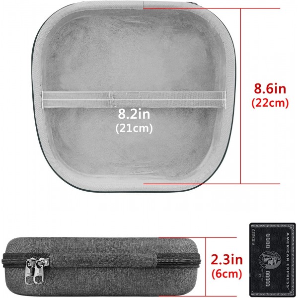 AirPod Max 이어폰 케이스와 호환되는 Geekria Shield 이어폰 케이스 스마트 케이스 및 액세서리 보관을 위한 공간이 있는 교체용 하드 쉘 여행용 휴대용 케이스(다크 그레이