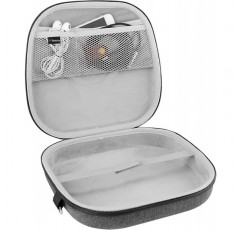 AirPod Max 이어폰 케이스와 호환되는 Geekria Shield 이어폰 케이스 스마트 케이스 및 액세서리 보관을 위한 공간이 있는 교체용 하드 쉘 여행용 휴대용 케이스(다크 그레이