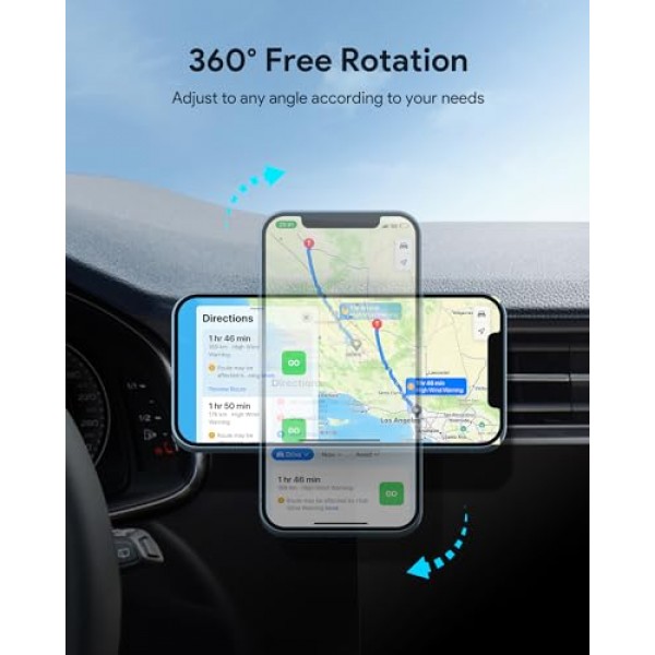 Magsafe 차량용 마운트 충전기 15W 자기 무선 차량용 충전기 COKOEYE(에어 벤트 마운트 포함) iPhone 15/15 Pro/15 Plus/15 Pro Max/14/14 Pro/14 Pro Max/13/13 Pro/13 ProMax/12Pro/12ProMax와 호환 