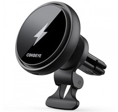 Magsafe 차량용 마운트 충전기 15W 자기 무선 차량용 충전기 COKOEYE(에어 벤트 마운트 포함) iPhone 15/15 Pro/15 Plus/15 Pro Max/14/14 Pro/14 Pro Max/13/13 Pro/13 ProMax/12Pro/12ProMax와 호환 