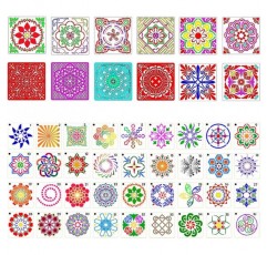 CDIYTOOL 48 Pcs 만다라 스텐실, 재사용 가능한 페인팅 스텐실 타일 템플릿 DIY DIY 록 우드 벽 도트 페인팅 아트 프로젝트 도어 테이블 창 록스 벽 아트 스크랩북