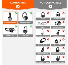 Bose 헤드폰용 WC Wicked 쿠션 교체용 벨루어 이어 패드 - QC25 / QC15 / QC2 / AE2 / AE2i / AE2W용 부드러운 벨루어, 고급스러운 메모리 폼, 추가 두께, 향상된 소음 차단 -