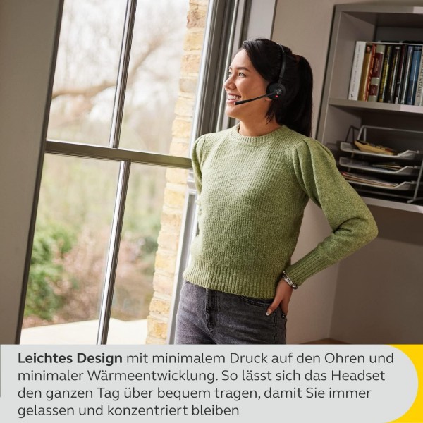 Jabra Engage 55 무선 모노 헤드셋(Link 400 USB-A DECT 어댑터 포함) - 잡음 제거 마이크, 장거리, 청력 보호 - MS Teams 인증 - 블랙 USB-A 모노 MS