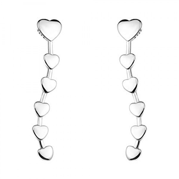 소피아 밀라노 - 여성용 귀걸이 925 실버 - 하트 이어 커프 - 20715, 스털링 실버