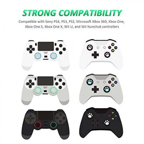 Frienda 26 조각 교체 엄지 그립 캡 커버 실리콘 빛나는 아날로그 컨트롤러 조이스틱 엄지 스틱 캡 PS5 PS4 PS3 PS2 Xbox 360 Xbox One 컨트롤러와 호환 가능