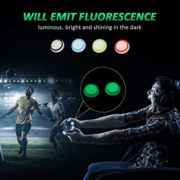 Frienda 26 조각 교체 엄지 그립 캡 커버 실리콘 빛나는 아날로그 컨트롤러 조이스틱 엄지 스틱 캡 PS5 PS4 PS3 PS2 Xbox 360 Xbox One 컨트롤러와 호환 가능