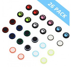 Frienda 26 조각 교체 엄지 그립 캡 커버 실리콘 빛나는 아날로그 컨트롤러 조이스틱 엄지 스틱 캡 PS5 PS4 PS3 PS2 Xbox 360 Xbox One 컨트롤러와 호환 가능