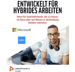 Poly Voyager Focus UC 무선 헤드폰 + 충전 스테이션(Plantronics), 잡음 감소 기능이 있는 마이크, 능동형 잡음 제거(ANC), Bluetooth를 통한 PC/Mac/휴대폰 - Teams, Zoom 등 Premium Communicat