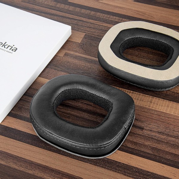 Astro A40 A50 헤드폰 이어 패드 수리 부품 (검은색) 용 Geekria QuickFit 단백질 가죽 교체 용 이어 패드