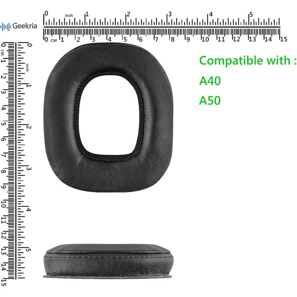 Astro A40 A50 헤드폰 이어 패드 수리 부품 (검은색) 용 Geekria QuickFit 단백질 가죽 교체 용 이어 패드