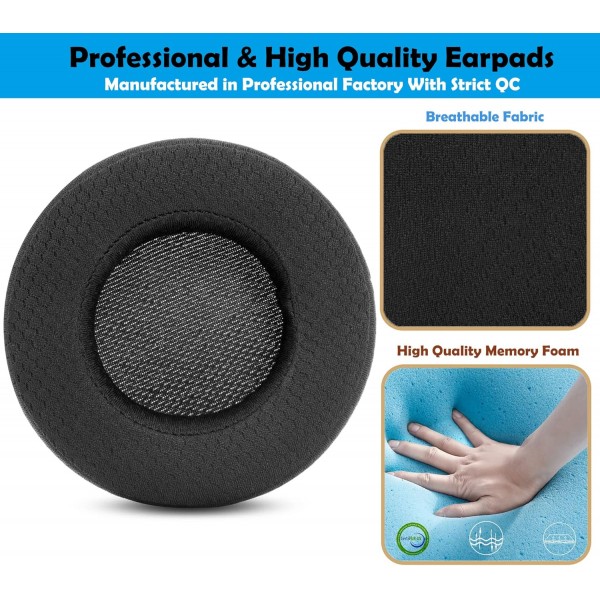 DowiTech 두꺼운 스포츠 패브릭 이어폰 교체용 이어패드 헤드폰 쿠션 헤드셋 이어패드 Corsair Virtuoso RGB 무선 SE 게임용 헤드셋과 호환 가능