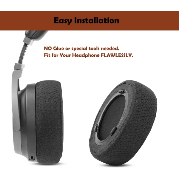 DowiTech 두꺼운 스포츠 패브릭 이어폰 교체용 이어패드 헤드폰 쿠션 헤드셋 이어패드 Corsair Virtuoso RGB 무선 SE 게임용 헤드셋과 호환 가능