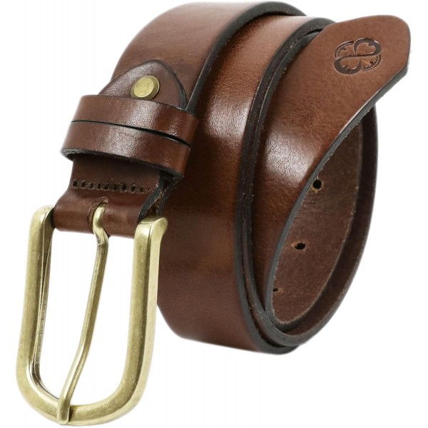 남성용 및 여성용 시간 저항 풀 그레인 가죽 벨트, 이탈리아에서 핸드메이드로 제작된 리얼 가죽 Belt Bown M