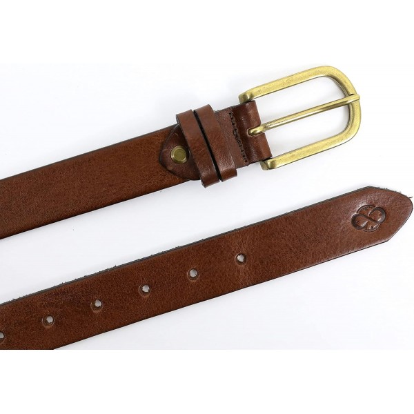 남성용 및 여성용 시간 저항 풀 그레인 가죽 벨트, 이탈리아에서 핸드메이드로 제작된 리얼 가죽 Belt Bown M