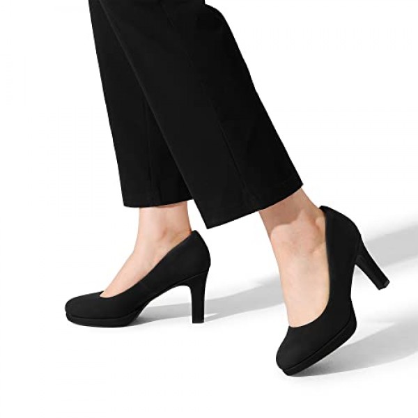 DREAM PAIRS 여성용 펌프스 정장 신발 비즈니스 및 업무용 플랫폼이 있는 여성용 클래식 하이힐