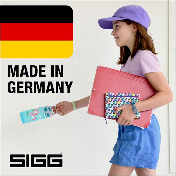 SIGG VIVA ONE 어린이용 물병(0.5L), 엎질러지지 않는 뚜껑이 있는 무독성 어린이용 물병, 폴리프로필렌 Dino Run으로 만든 경량 어린이용 물병