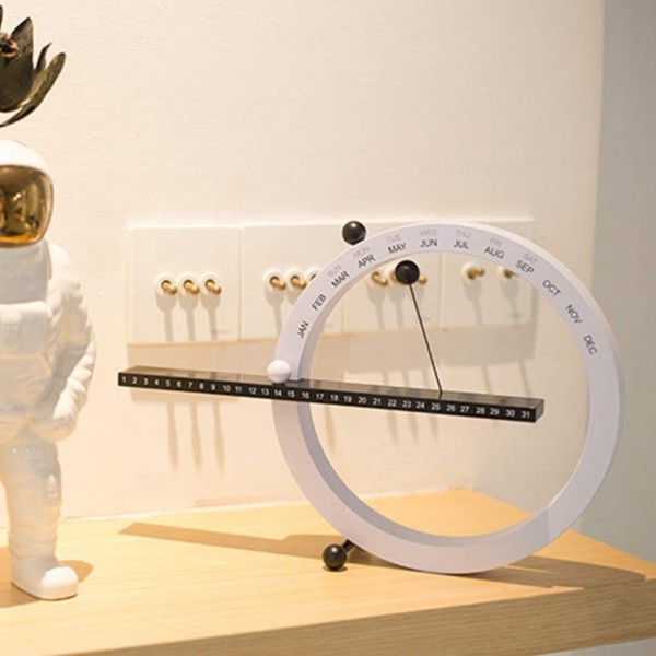 Healifty Perpetual Calendar 크리 에이 티브 마그네틱 수동 스위치 홈 오피스 데스크탑 장식용 영구 영구 캘린더 (흑백)