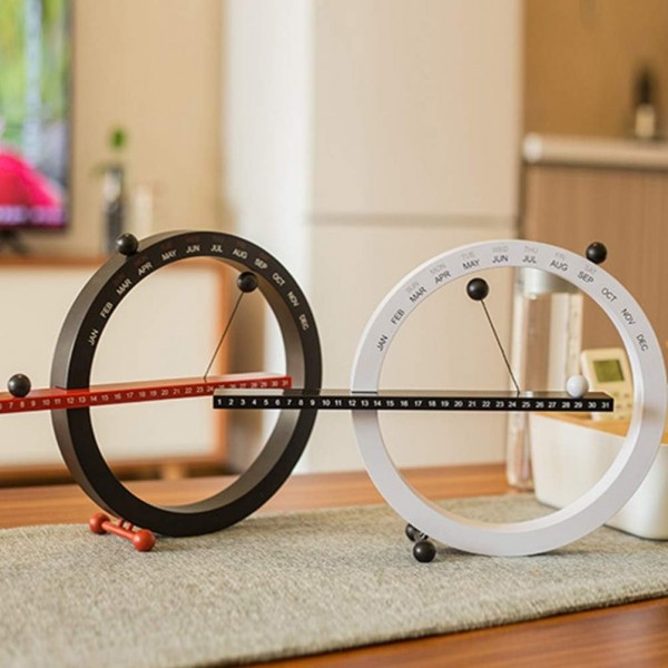 Healifty Perpetual Calendar 크리 에이 티브 마그네틱 수동 스위치 홈 오피스 데스크탑 장식용 영구 영구 캘린더 (흑백)