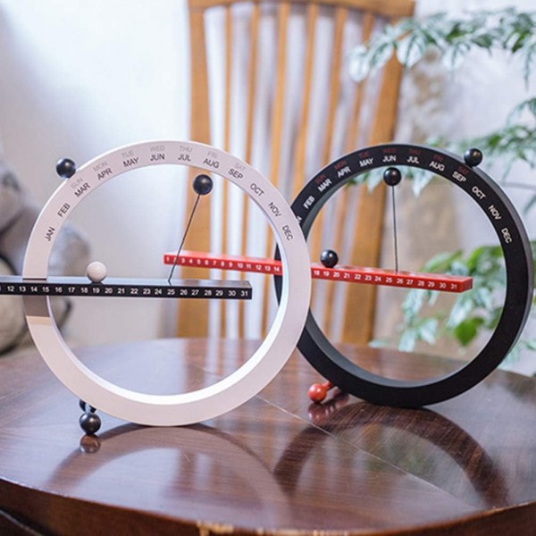 Healifty Perpetual Calendar 크리 에이 티브 마그네틱 수동 스위치 홈 오피스 데스크탑 장식용 영구 영구 캘린더 (흑백)