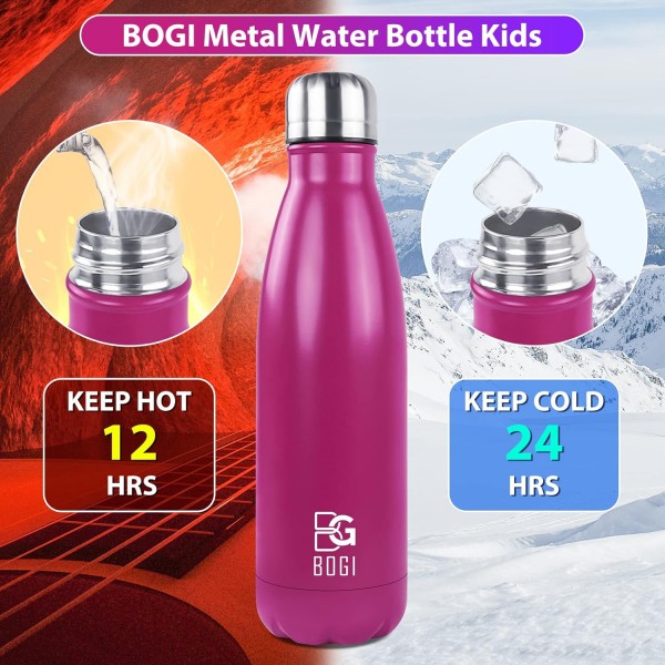 BOGI 절연 물병 이중 벽 진공 스테인레스 스틸 누출 방지 야외 스포츠 캠핑 하이킹 사이클링 Hpink 25oz에 대한 뜨거운 차가운 음료를 보유