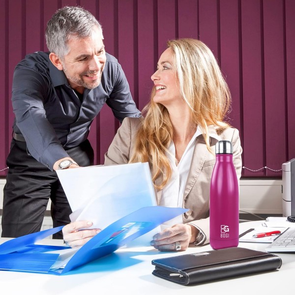 BOGI 절연 물병 이중 벽 진공 스테인레스 스틸 누출 방지 야외 스포츠 캠핑 하이킹 사이클링 Hpink 25oz에 대한 뜨거운 차가운 음료를 보유