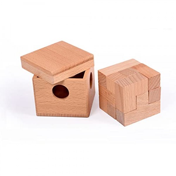 Sujosa 3D 소마 큐브 퍼즐, 7pcs 나무 조립 및 분리 퍼즐 스네이크 큐브, IQ 논리적 두뇌 티저 게임, 성인을위한 Fidget 스트레스 장난감 선물