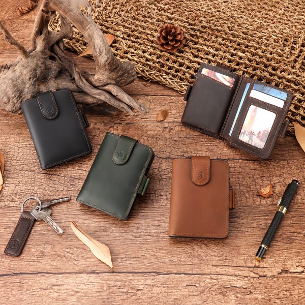 Will Fire® MagFlap 지갑 | 지폐와 동전 수납칸이 있는 카드 홀더 | 신용카드 소지자 | 남성 지갑 | 미니 지갑 | 지갑 10-12 카드 | RFID 보호 기능이 있는 지갑, 블랙-레드, 캐주